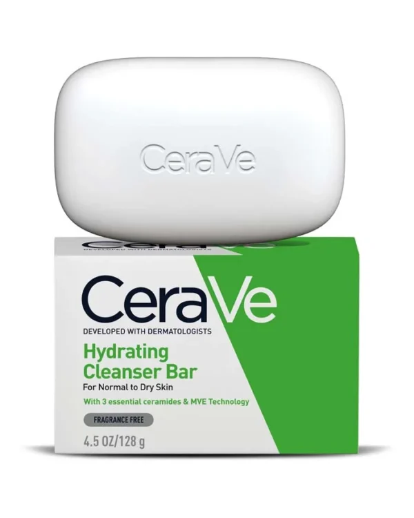 Hydrating Cleanser Bar enriched with ceramides, designed for gentle cleansing and hydration for normal to dry skin