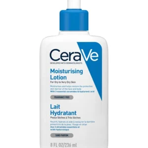 A bottle of Moisturising Lotion, designed to hydrate and nourish the skin with glycerin and aloe vera for a smooth, non-greasy finish