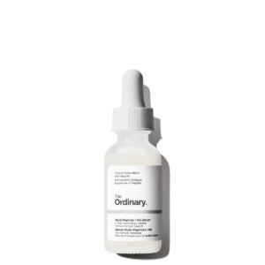 Bottle of Multi-Peptide + HA Serum for anti-aging, hydration, and improved skin firmness