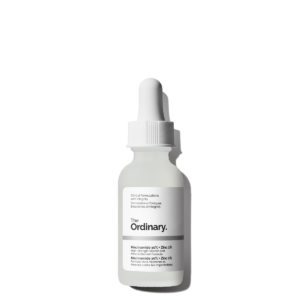 Bottle of Niacinamide 10% + Zinc 1% Serum for blemish reduction, oil control, and clear skin