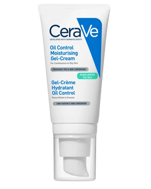 A jar of Oil Control Moisturising Gel-Cream, designed for oily skin to control excess oil and provide hydration with a matte finish