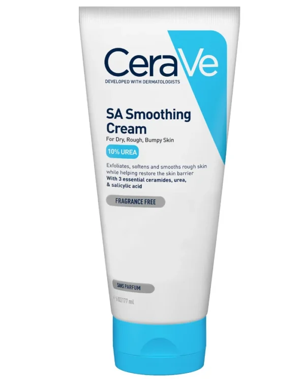 A tube of SA Smoothing Cream, formulated with salicylic acid to exfoliate and smooth rough, dry skin for a softer, even texture