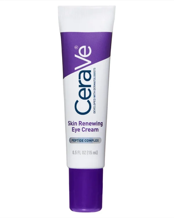 A jar of Skin Renewing Eye Cream for Signs of Ageing, designed to reduce fine lines, wrinkles, and puffiness while firming and brightening the under-eye area